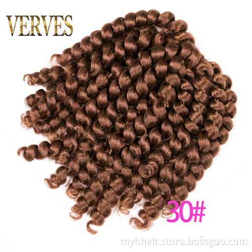 10 Pcs brown Blonde Bug Jumpy Wand Jamaican Bounce Curl 8 inch Synthetic Crochet Hair Extensions Ombre Braiding Hair twist